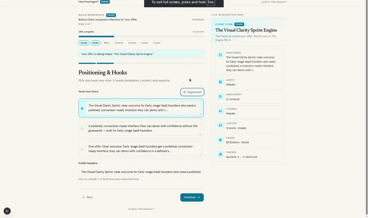 Positioning hooks with Regenerate