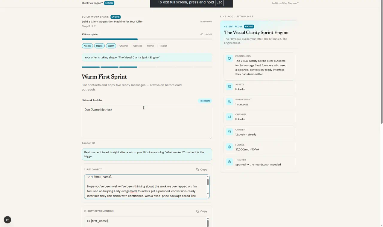Warm sprint with Dan listed