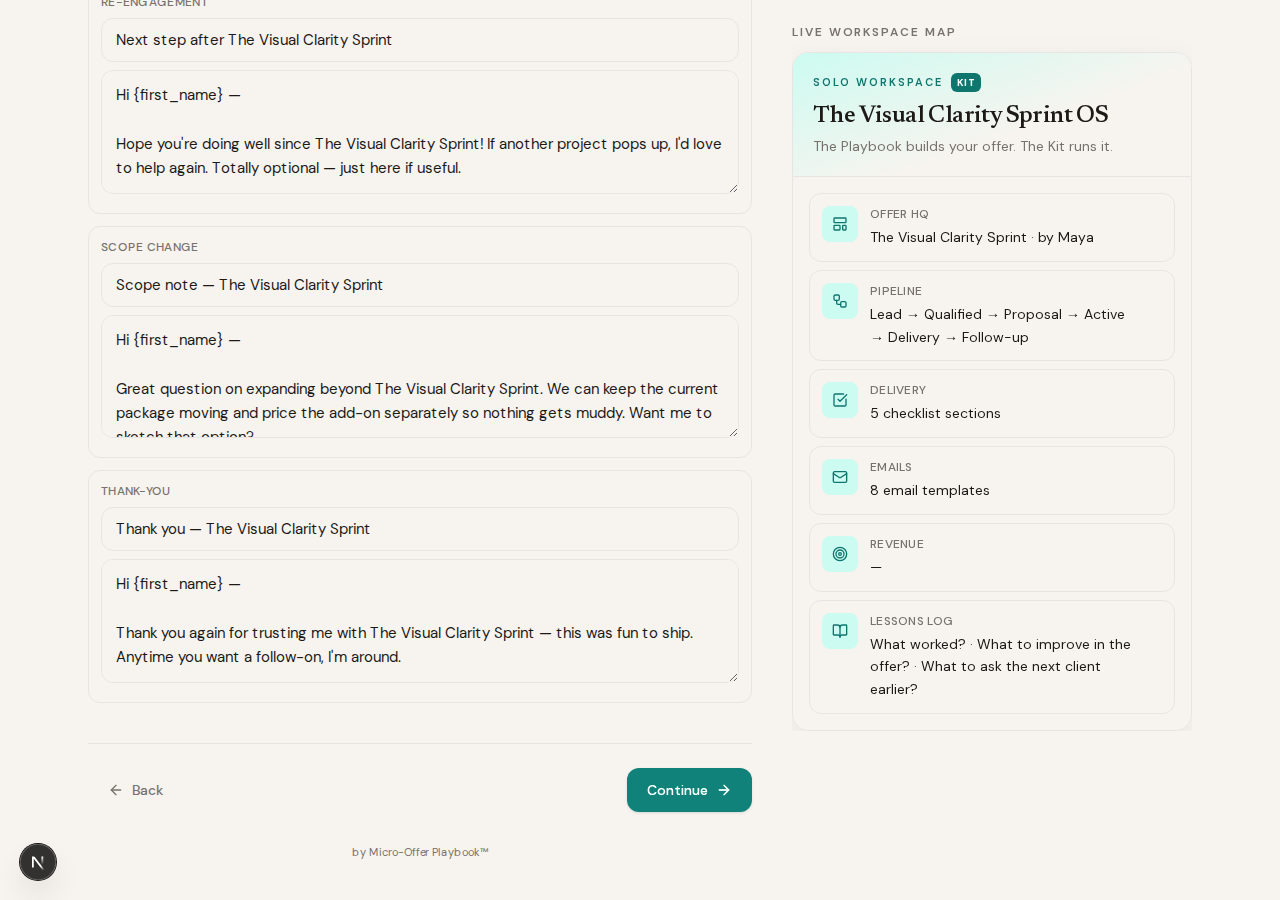 Client email template open